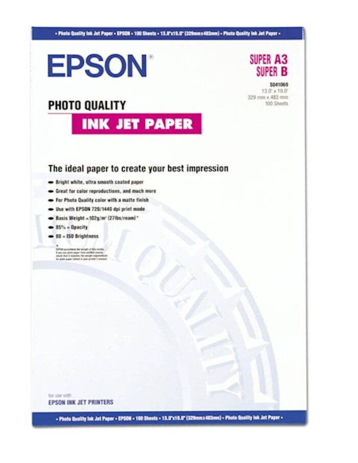 PAPIR EPSON A3+, 100L, PHOTO QUALITY I /102g