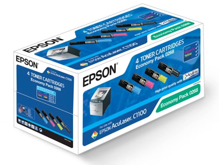 KOMPLET TONERJEV EPSON ACULASER C1100, ČRN ZA 4.000 STRANI, M+C+Y=1.500 STRANI