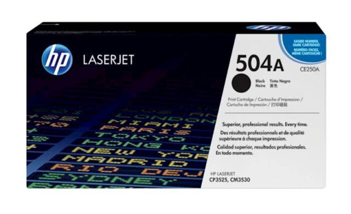 TONER HP 504A ČRN ZA HP COLOR LASER CP3525/CM3530 ZA 5.000 STRANI