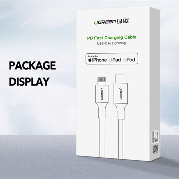 UGREEN USB-C na Lightning M/M kabel 2m (črn) - box - Image 4