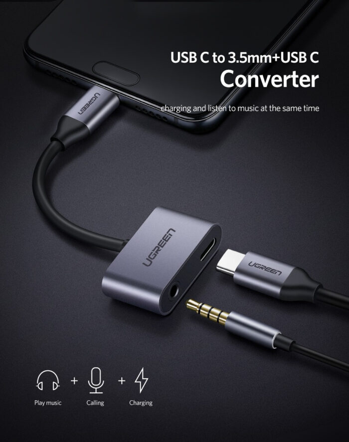 Ugreen USB-C na 3.5mm + USB-C Hub Adapter - box - Image 4