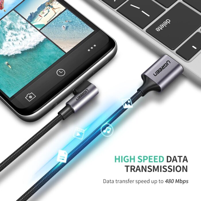 Ugreen USB A 2.0 na USB-C kotni kabel 1m - polybag - Image 4