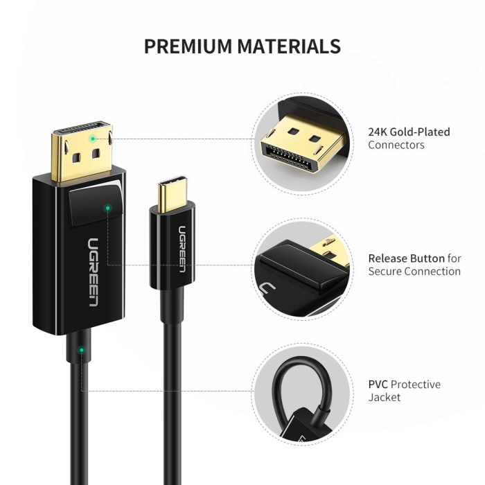 Ugreen kabel USB-C v DP 4K (DisplayPort) 1.5M - polybag - Image 5