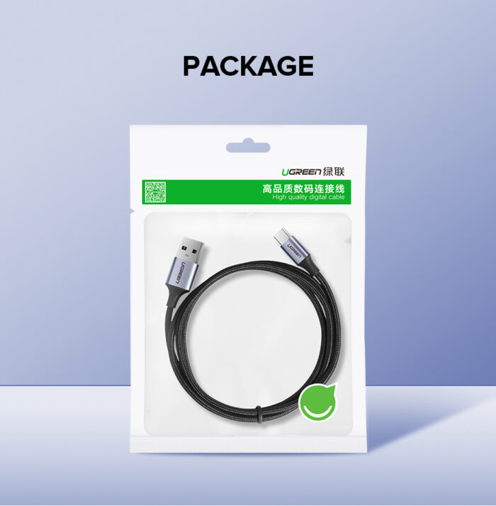 UGREEN USB 2.0 A na USB-C kabel 2m (črn) - polybag - Image 3