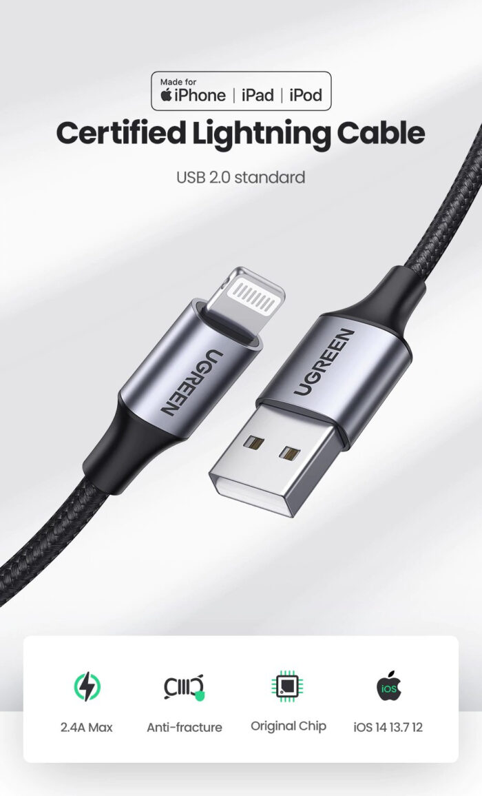 Ugreen kabel Lightning na USB-A 2m - box - Image 4