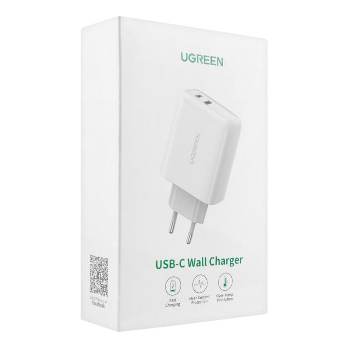 UGREEN 36W QC3.0 hišni polnilec Bel - box - Image 3
