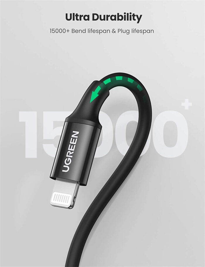 UGREEN USB-C na Lightning M/M kabel 2m (črn) - box - Image 6