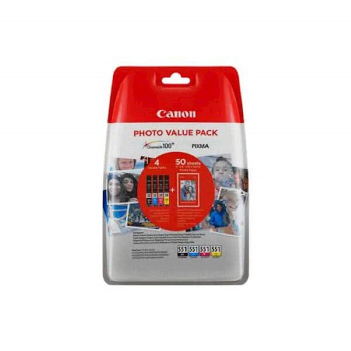 KOMPLET CANON CLI-581 CYAN, MAGENTA, RUMENA, ČRNA IN FOTO PAPIR PP-201 za