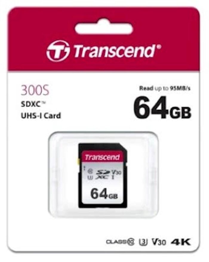 SDXC TRANSCEND 64GB 300S, 95/45MB/s, C10, UHS-I Speed Class 3 (U3), V30 - Image 3