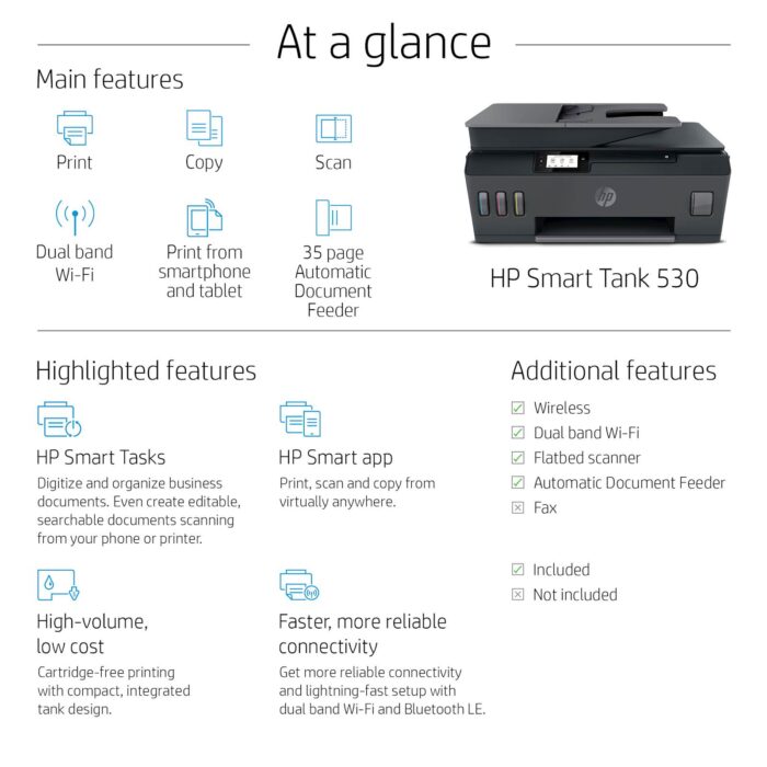 Večfunkcijska brizgalna naprava HP Smart Tank 530 - Image 5