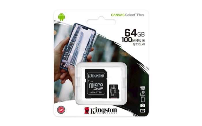 SDXC KINGSTON MICRO 64GB CANVAS SELECT Plus, 100MB/s, C10 UHS-I, adapter - Image 3