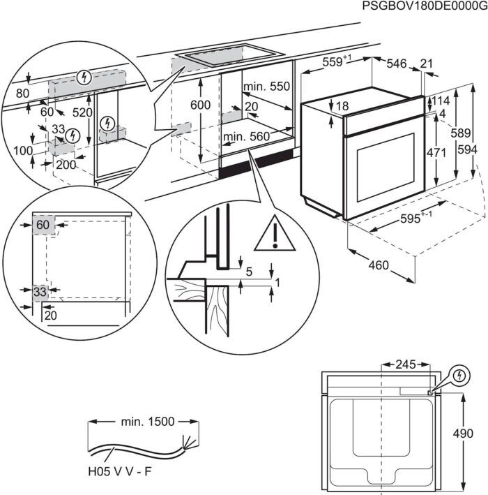 Vgradna pečica Electrolux EOE7P31Z, črno steklo, piroliza - Image 5