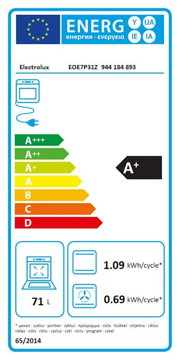 Vgradna pečica Electrolux EOE7P31Z, črno steklo, piroliza - Image 6