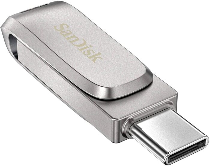 USB C & USB DISK SanDisk 128GB Ultra Dual LUXE, 3.1, srebrn, kovinski, branje - Image 3