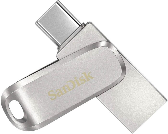 USB C & USB DISK SanDisk 128GB Ultra Dual LUXE, 3.1, srebrn, kovinski, branje - Image 4