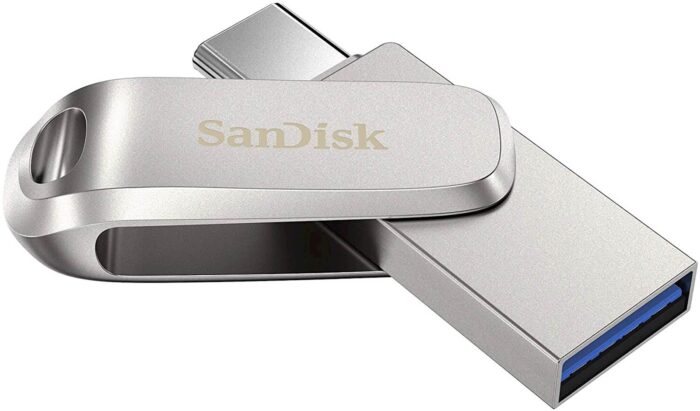 USB C & USB DISK SanDisk 128GB Ultra Dual LUXE, 3.1, srebrn, kovinski, branje - Image 5
