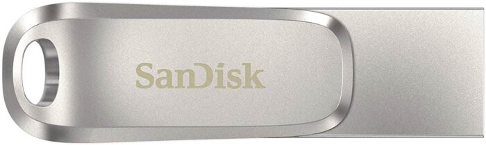 USB C & USB DISK SanDisk 256GB Ultra Dual LUXE, 3.1, srebrn, kovinski, branje