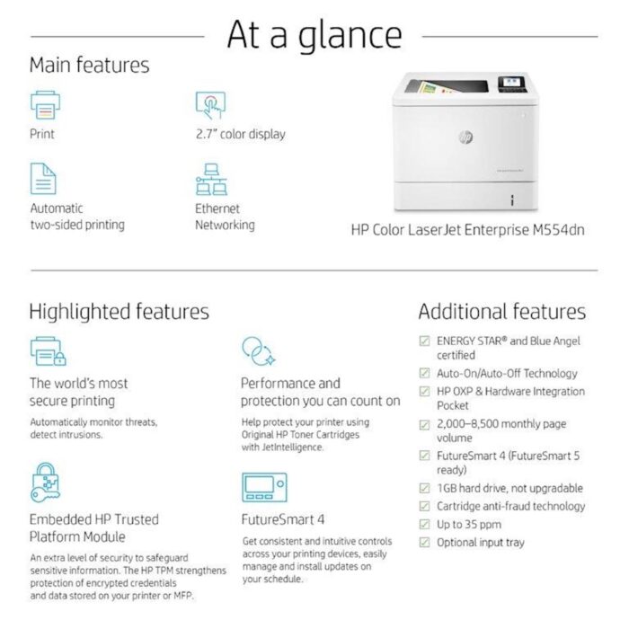 Barvni laserski tiskalnik HP Color LaserJet Enterprise M554dn - slika 4