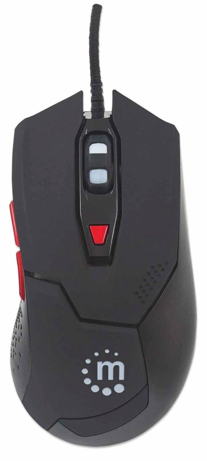 Žična optična igralna miška MANHATT črna, USB, nastavljiv DPI, 6 gumbov, LED - Image 4