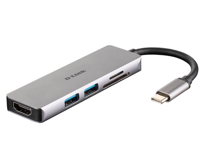 D-link 5-v-1 razdelilnik USB-C z bralnikom kartic HDMI in SD / microSD