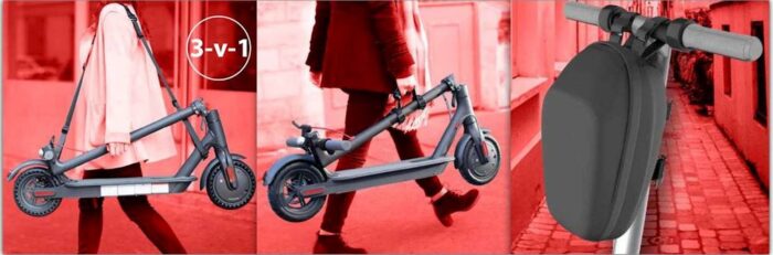 Dodatek UrbanGlide komplet 3-V-1 torbica, ročaj, trak za čez ramo