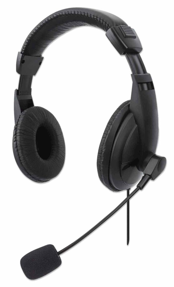 Stereo slušalke z mikrofonom USB MANHATTAN, črna