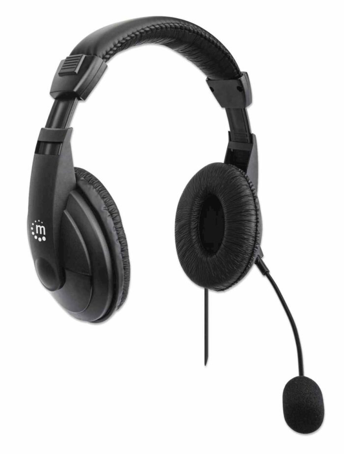 Stereo slušalke z mikrofonom USB MANHATTAN, črna - Image 3