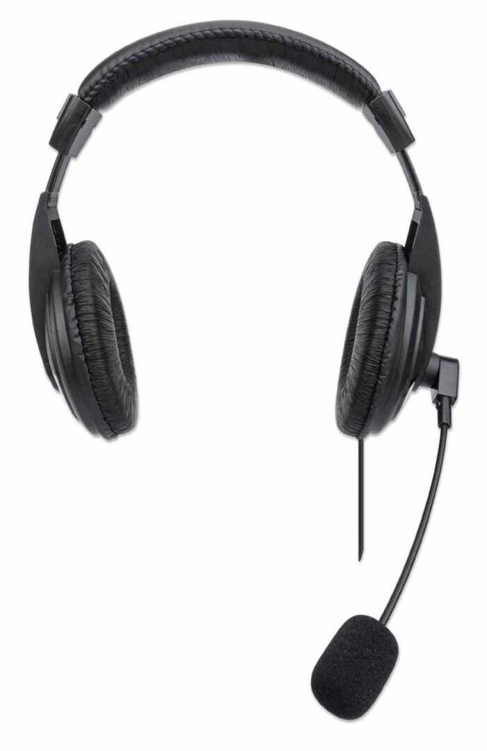 Stereo slušalke z mikrofonom USB MANHATTAN, črna - Image 4