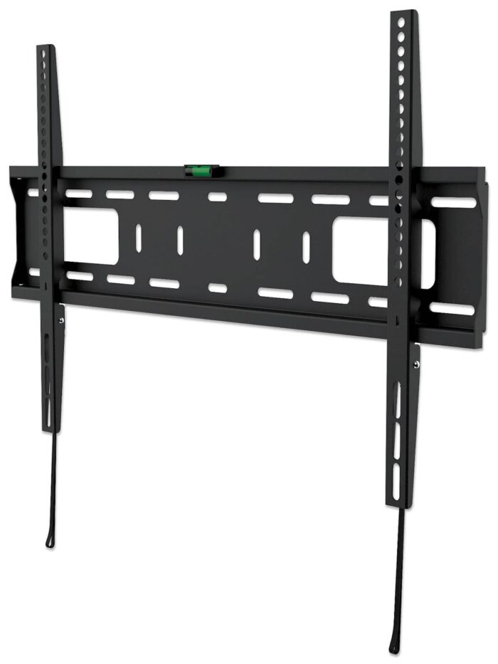Stenski fiksni TV nosilec 37''-70'' MANHATTAN, 50kg, črne barve, ultra tanek