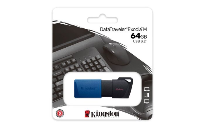 USB disk Kingston 64GB DT Exodia M, 3.2 Gen1, črno moder, drsni priključek - Image 5