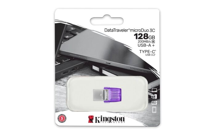 USB C & USB DISK Kingston 128GB DT microDuo3G3, 3.2 Gen1, OTG, s pokrovčkom - Image 4
