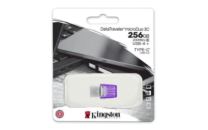 USB C & USB DISK Kingston 256GB DT microDuo3G3, 3.2 Gen1, OTG, s pokrovčkom - Image 6