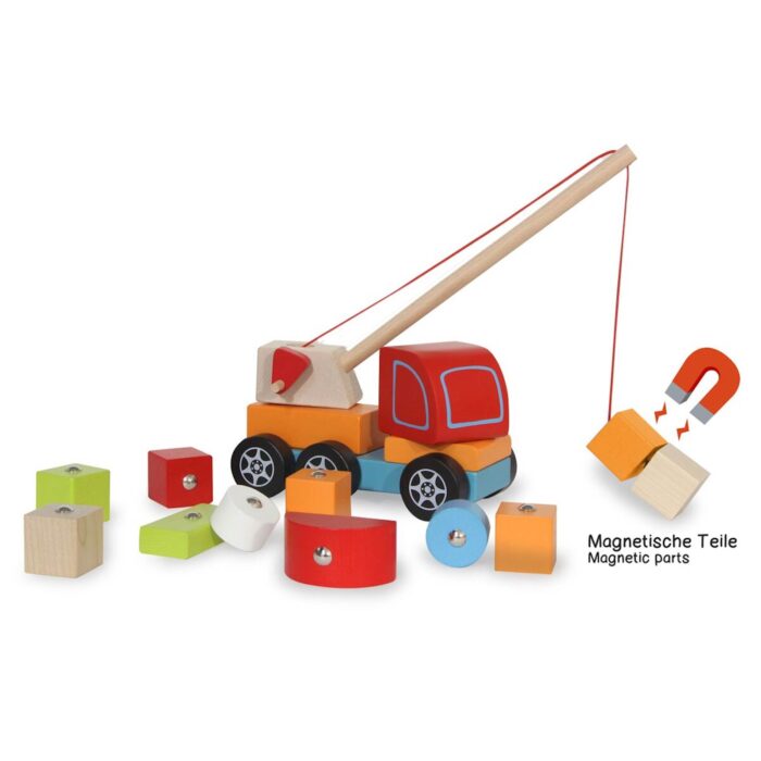 Jamara Wooden Toys Kidiwood plug-in Crane Truck