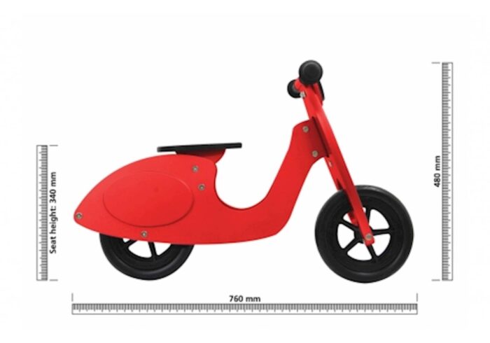 Jamara Balance Bike Wood Scooter red - Image 5