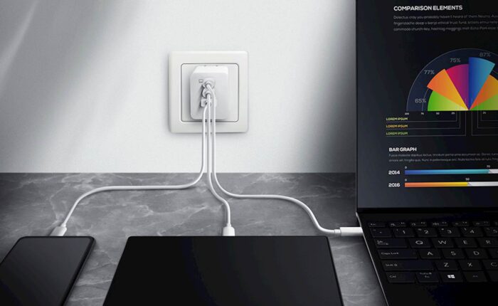 Napajalnik ASUS 100W 3-Port GaN Charger AC100-02 USB-C ADAPTER EU, 100W, bel - Image 6
