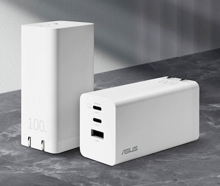 Napajalnik ASUS 100W 3-Port GaN Charger AC100-02 USB-C ADAPTER EU, 100W, bel