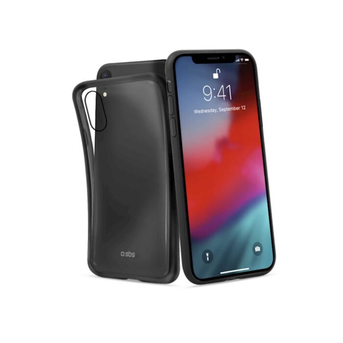 SBS SILIKON IPHONE XR PROZOREN ČRNI ROB