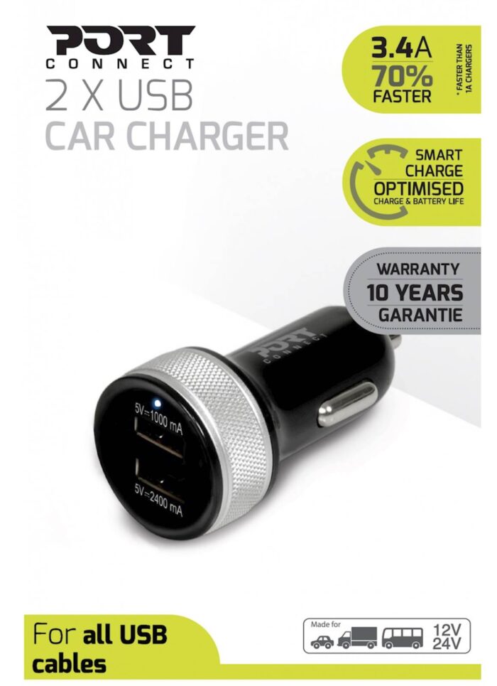 PORT AVTOPOLNILEC  2 USB - 2.4A + 2.4A