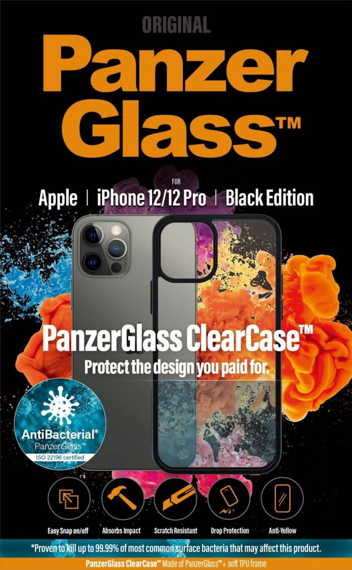 PANZERGLASS CLEAR CASE IPHONE 12/12 PRO AB BLACK