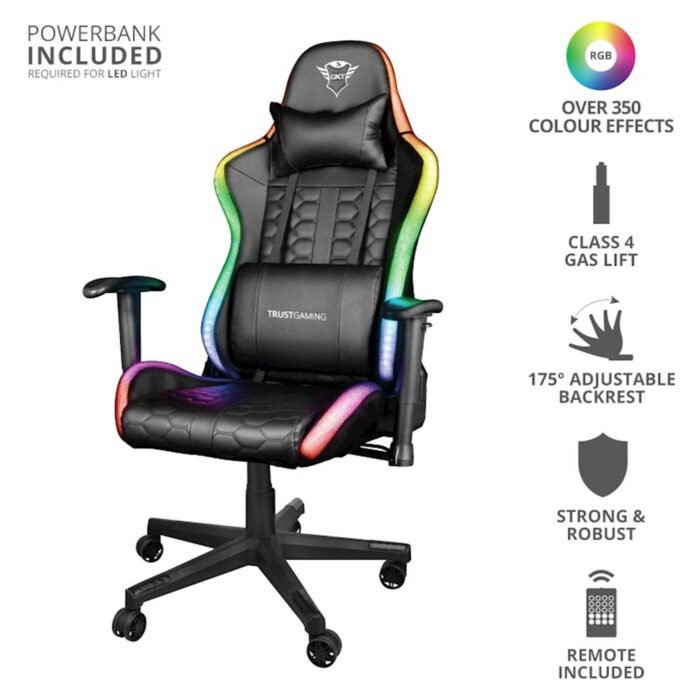 TRUST STOL GAMING  GXT 716 RIZZA RGB LED ILLUMINATED - Image 3