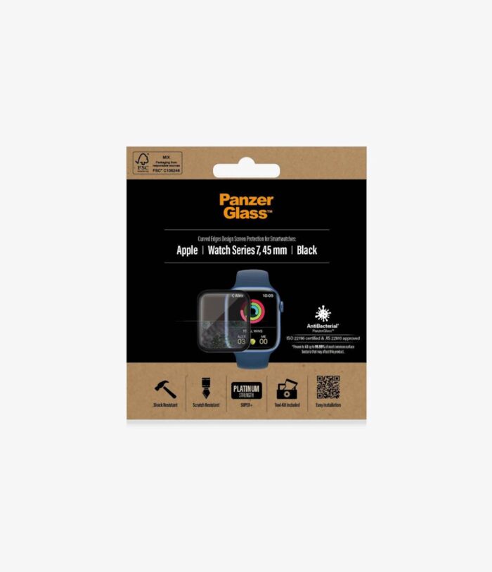 PANZERGLASS APPLE WATCH 7/8/9 45mm BLACK AB
