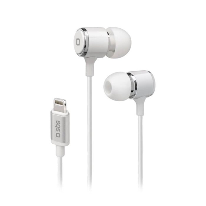 SBS SLUŠALKE STEREO ŽIČNE LIGHTNING Z MIKROFONOM BELE
