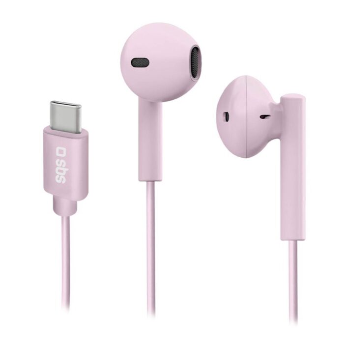 SBS SLUŠALKE STEREO ŽIČNE USB-C Z MIKROFONOM ROZA