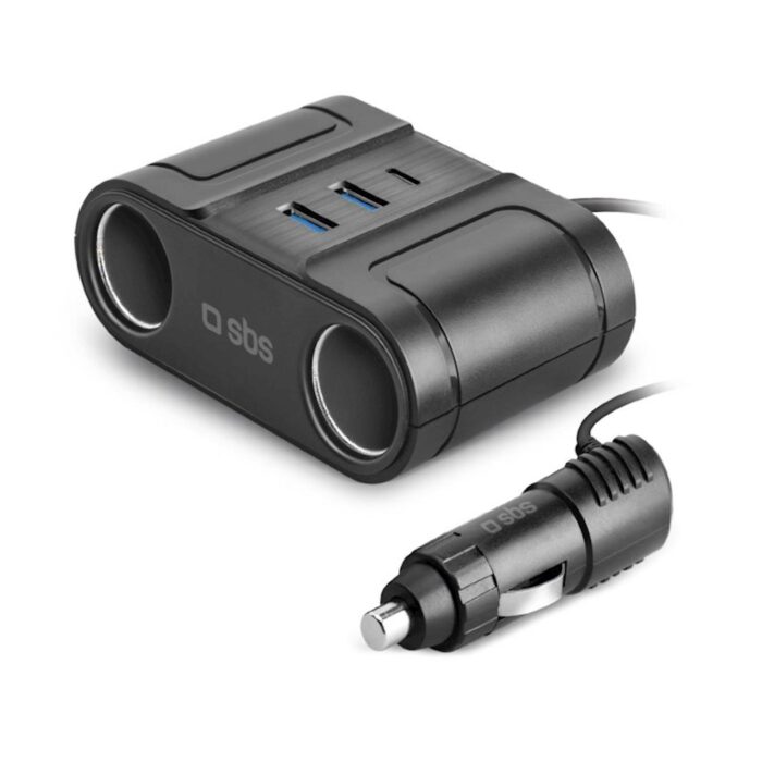 SBS AVTOPOLNILEC SPLITTER 100W 1X USB-C, 2XUSB