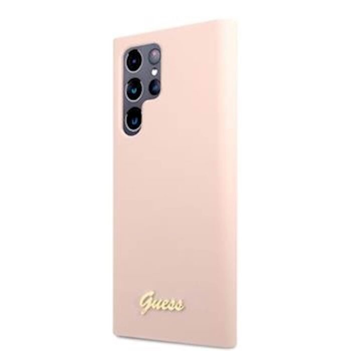 GUESS METAL LOGO SILIKON GALAXY S22 ULTRA ROZA