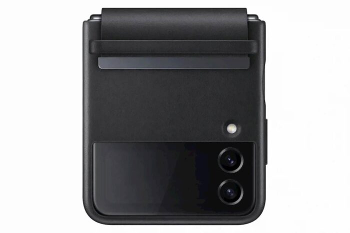 SAMSUNG GALAXY Z FLIP4 FLAP LEATHER COVER BLACK - Image 3