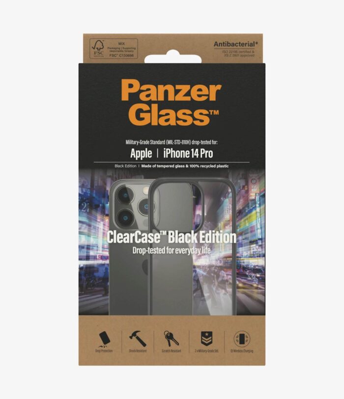 PANZERGLASS CLEARCASE IPHONE 14 PRO BLACK - Image 3