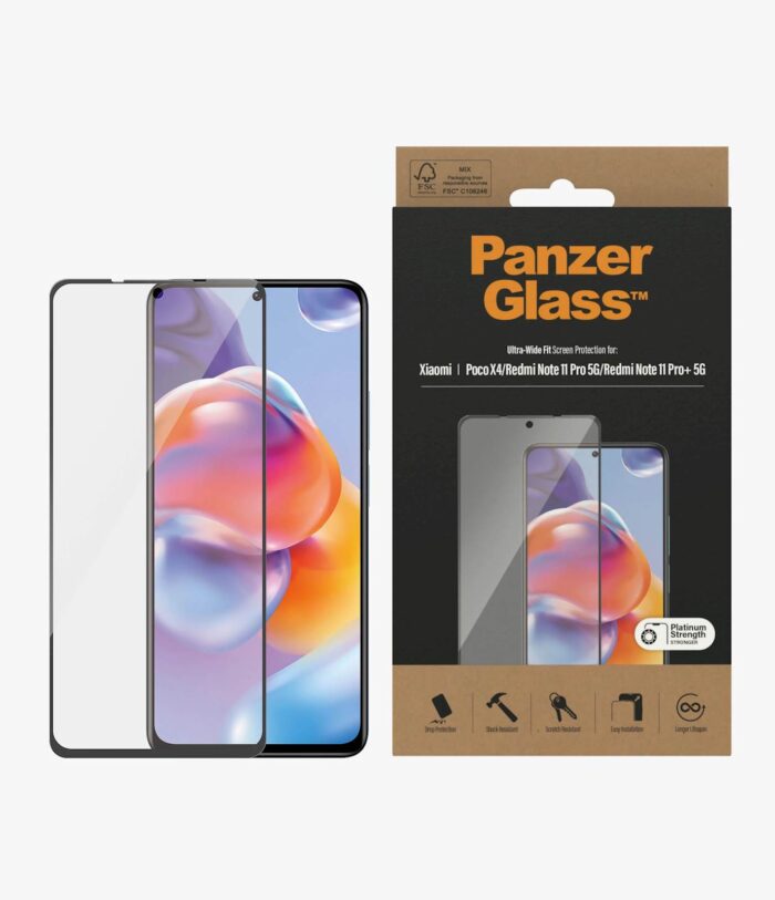 PANZERGLASS XIAOMI POCO X4/REDMI NOTE 11 PRO/11 PRO 5G/11 PRO+ 5G CF BLACK - Image 4