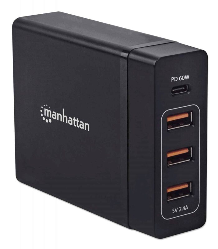 Polnilna postaja za 4 naprave MANHATTAN - 72W, 1xUSB-C (PD 3.0) in 3xUSB-A - Image 3