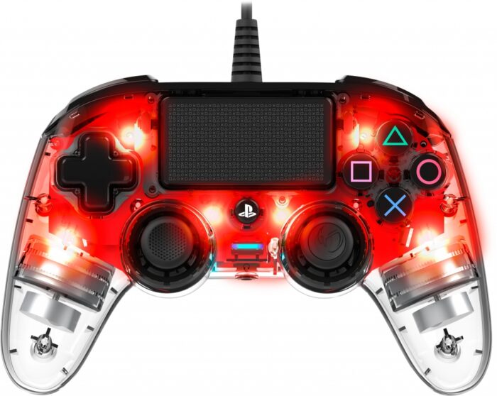 NACON PS4 TRANSPARENTEN ŽIČNI IGRALNI PLOŠČEK, RDEČ - Image 3